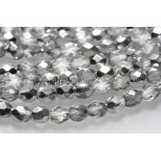 捷克棗形珠3mm閃亮銀色-50個