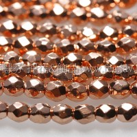 捷克棗形珠3mm紅銅色-50個