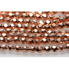 捷克棗形珠3mm紅銅色-50個