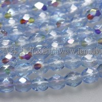 捷克棗形珠3mm閃亮寶藍色-50個