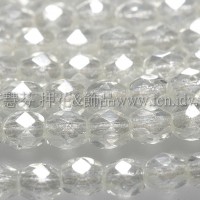 捷克棗形珠3mm閃亮透明水晶-50個