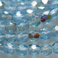 捷克棗形珠3mm閃亮海寶藍色-50個