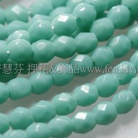 捷克棗形珠3mm暗松玉綠-50個