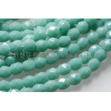 捷克棗形珠3mm暗松玉綠-50個