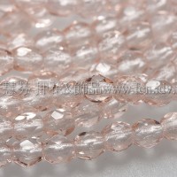 捷克棗形珠3mm玫瑰桃紅色-50個