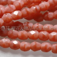捷克棗形珠3mm珊瑚粉紅-50個