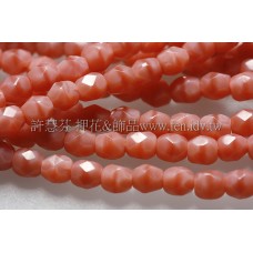 捷克棗形珠3mm珊瑚粉紅-50個