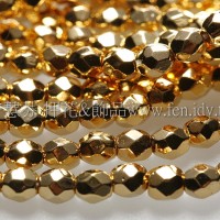 捷克棗形珠3mm金色-50個