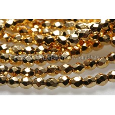 捷克棗形珠3mm金色-50個