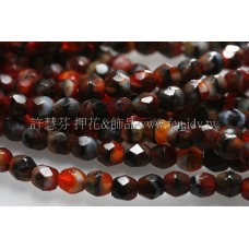 捷克棗形珠3mm風信子白紅黑玉-50個