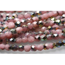 捷克棗形珠3mm閃亮七彩粉紅-50個