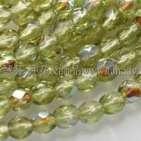 捷克棗形珠3mm閃亮明綠色-50個