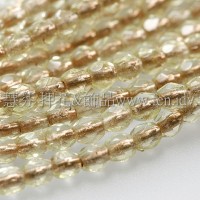 捷克棗形珠3mm銅線黃水仙色-50個