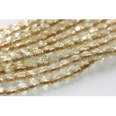 捷克棗形珠3mm銅線黃水仙色-50個