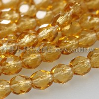 捷克棗形珠4mm琥珀色-50個