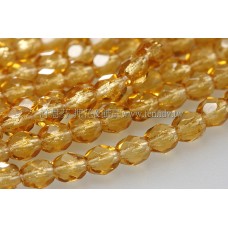 捷克棗形珠4mm琥珀色-50個