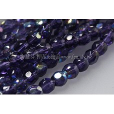 捷克棗形珠4mm閃亮木槿紫-50個