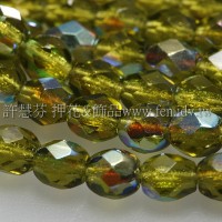 捷克棗形珠4mm閃亮明綠色-50個