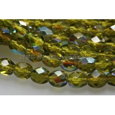 捷克棗形珠4mm閃亮明綠色-50個