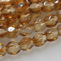 捷克棗形珠4mm閃亮金沙棕色-50個