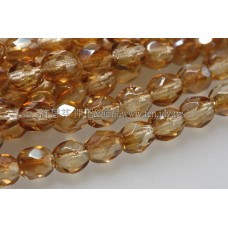 捷克棗形珠4mm閃亮金沙棕色-50個