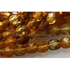 捷克棗形珠4mm閃亮古黃玉加咖啡色-50個