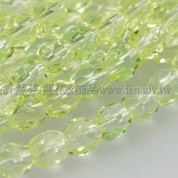 捷克棗形珠4mm綠黃色-50個