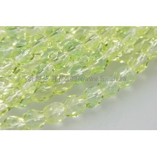 捷克棗形珠4mm綠黃色-50個