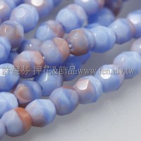 捷克棗形珠4mm粉藍混合色-50個