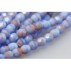 捷克棗形珠4mm粉藍混合色-50個