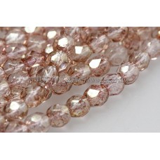 捷克棗形珠4mm閃亮透明黃玉加膚紅-50個