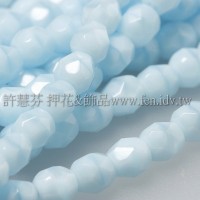 捷克棗形珠4mm珊瑚芹藍-50個