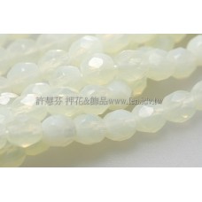 捷克棗形珠4mm乳白黃水仙色-50個