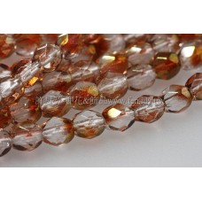 捷克棗形珠4mm閃亮冰晶茶水晶色-50個