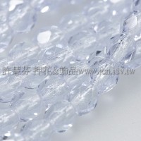 捷克棗形珠4mm愛麗絲藍-50個