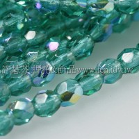 捷克棗形珠4mm閃亮翡翠綠-50個