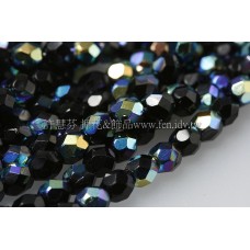 捷克棗形珠4mm閃亮黑玉色-50個