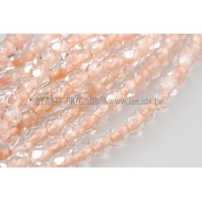 捷克棗形珠4mm閃亮桃紅線-50個