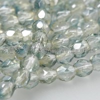 捷克棗形珠4mm閃亮灰藍-50個