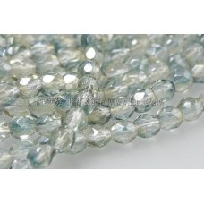 捷克棗形珠4mm閃亮灰藍-50個