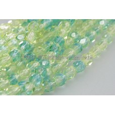 捷克棗形珠4mm閃亮冰晶黃綠加藍-50個