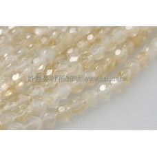捷克棗形珠4mm閃亮古象牙白-50個