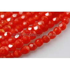 捷克棗形珠4mm柿珊瑚紅-50個