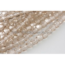 捷克棗形珠4mm燻黃玉色-50個