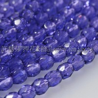 捷克棗形珠4mm閃亮紫羅蘭色-50個