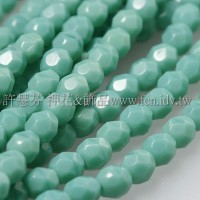 捷克棗形珠4mm松玉綠-50個