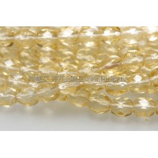 捷克棗形珠4mm淡黃玉色-50個