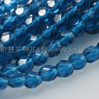 捷克棗形珠4mm卡普里藍-50個