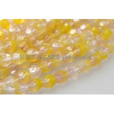 捷克棗形珠4mm閃亮冰晶黃加粉紅-50個