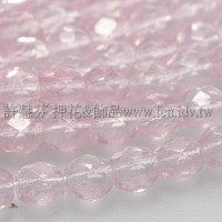 捷克棗形珠4mm閃亮公主粉紅-50個